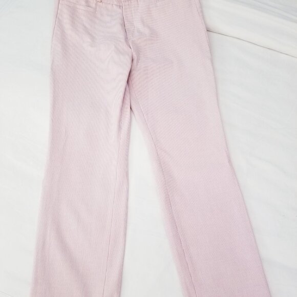 Banana Republic Modern Sloan Pink & White Striped Stretch Pants Size 8 Reg NWT - Picture 2 of 12